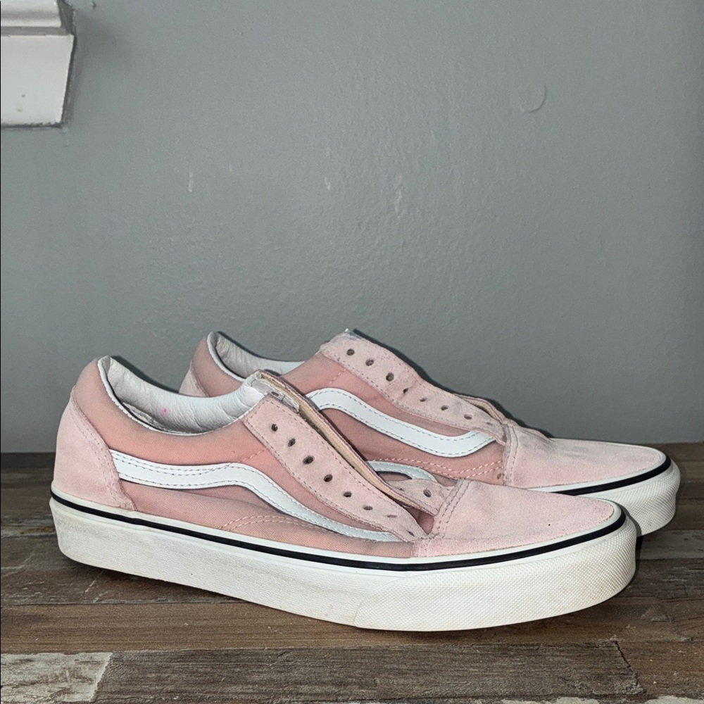 Vans Pink and White Old Skool Sneakers